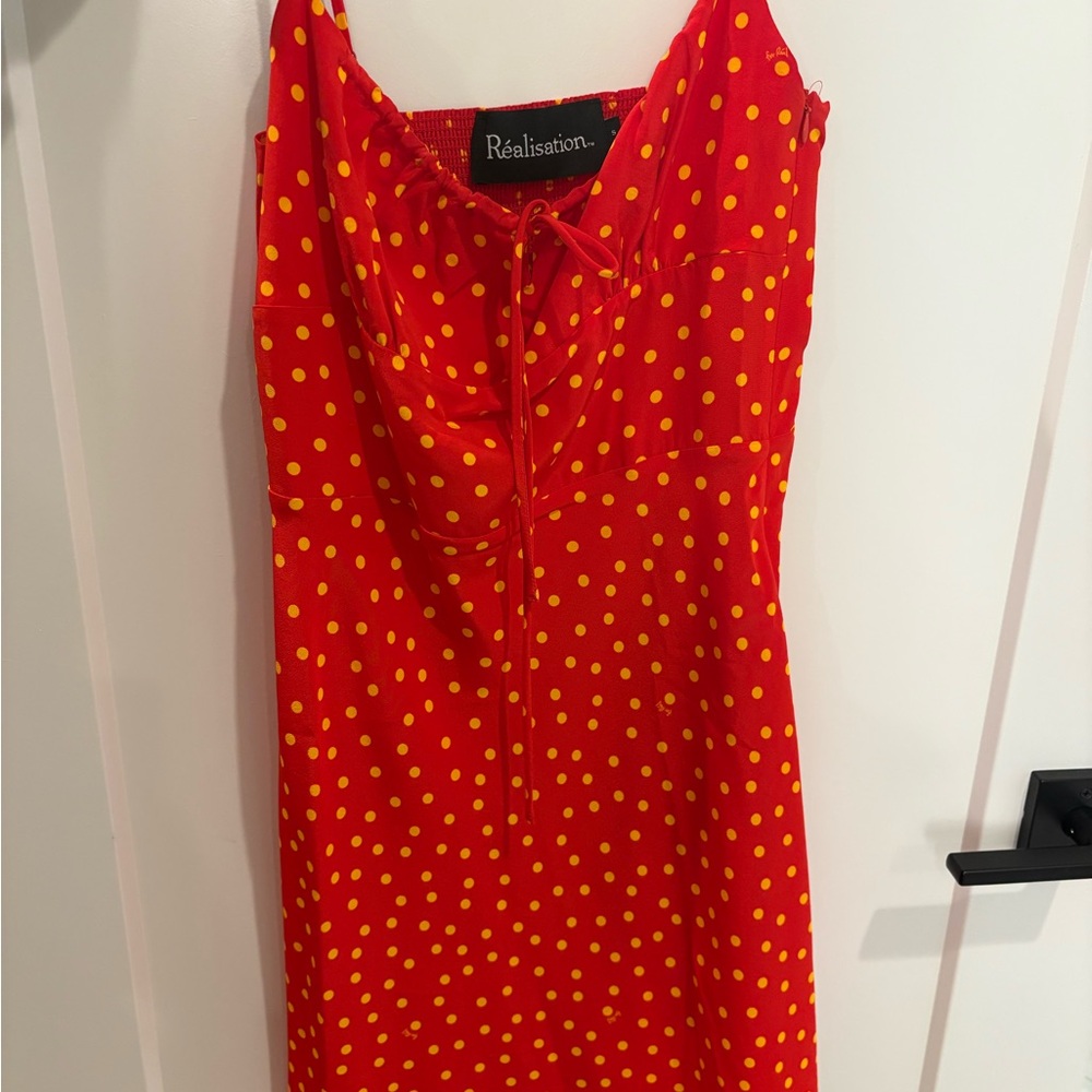 Realisation Par Red Dress with Yellow Dots